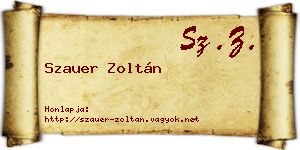 Szauer Zoltán névjegykártya
